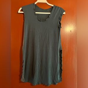 Angelrox, ocean blue, tunic top, side slits,